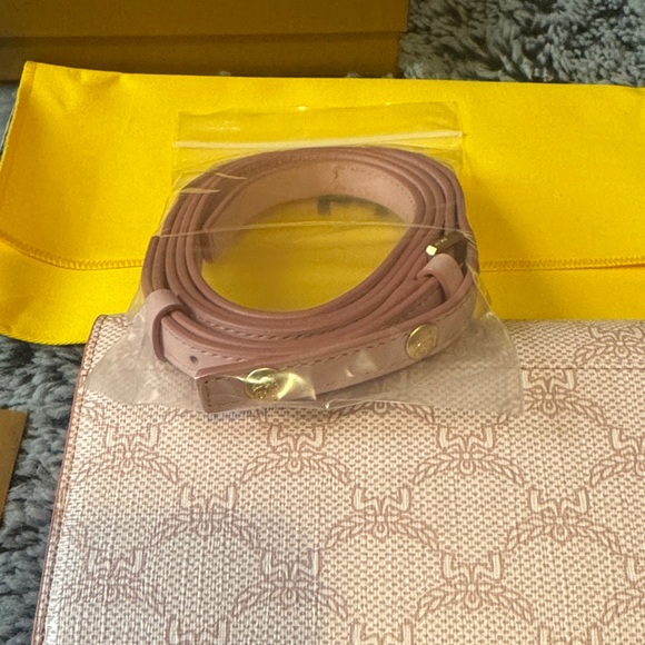 MCM Pink Wallet with Gold Accents & Strap Full Inclusion - Picture 12 of 16